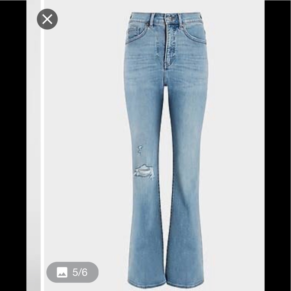 EXPRESS High Waisted Light Wash Supersoft Bootcut Jeans NWT - Picture 6 of 11